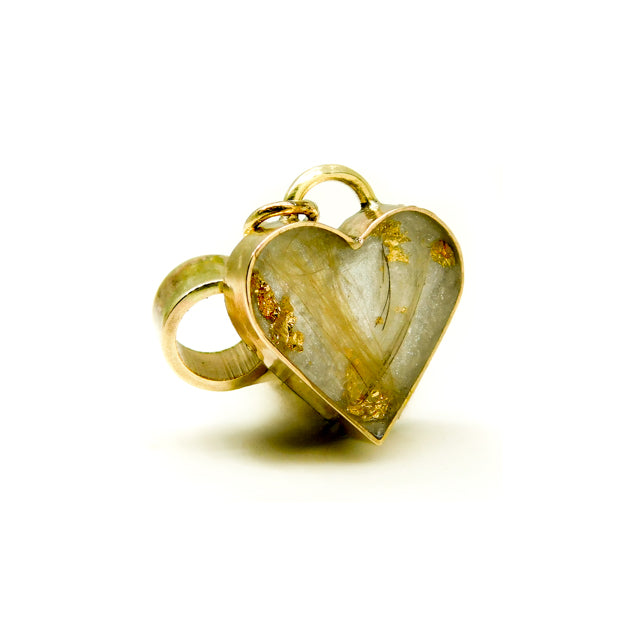 Solid Gold Heart Bezel Setting