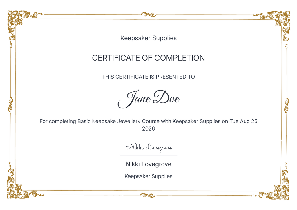Basic Keepsake Jewellery Course