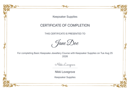 Basic Keepsake Jewellery Course