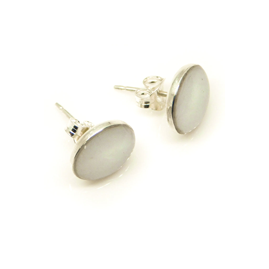 Bezel Stud Earrings