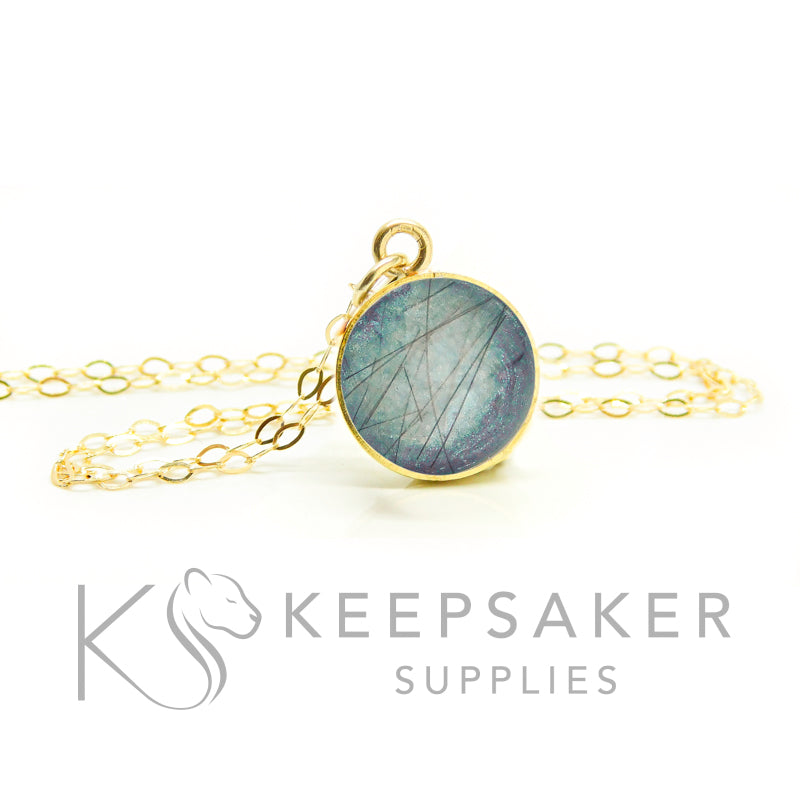 Solid Gold Round Bezel Necklace