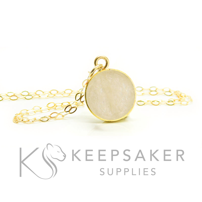 Solid Gold Round Bezel Necklace