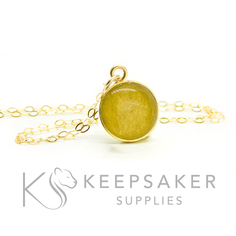 Solid Gold Round Bezel Necklace