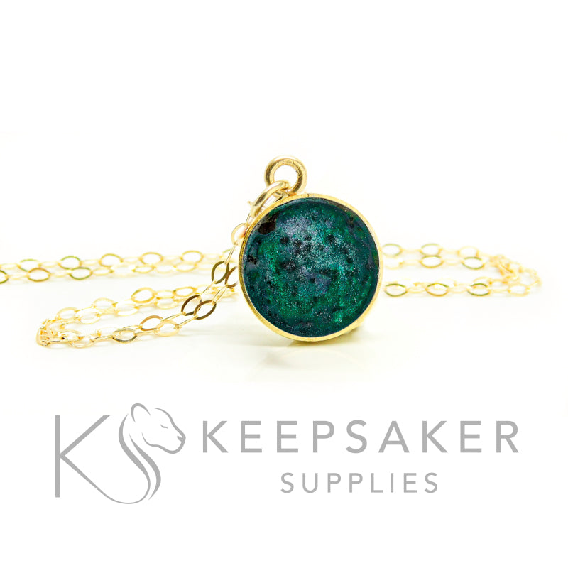Solid Gold Round Bezel Necklace