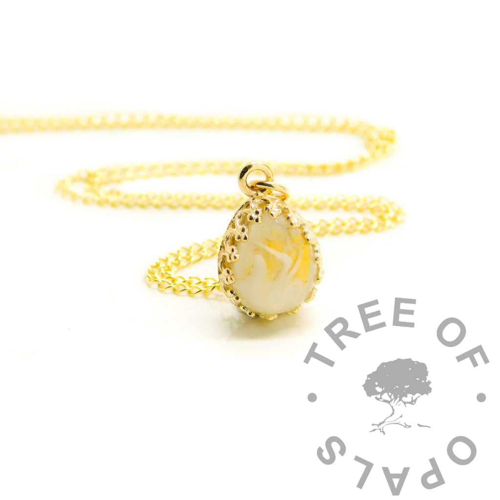 Vermeil Crown Teardrop Settings