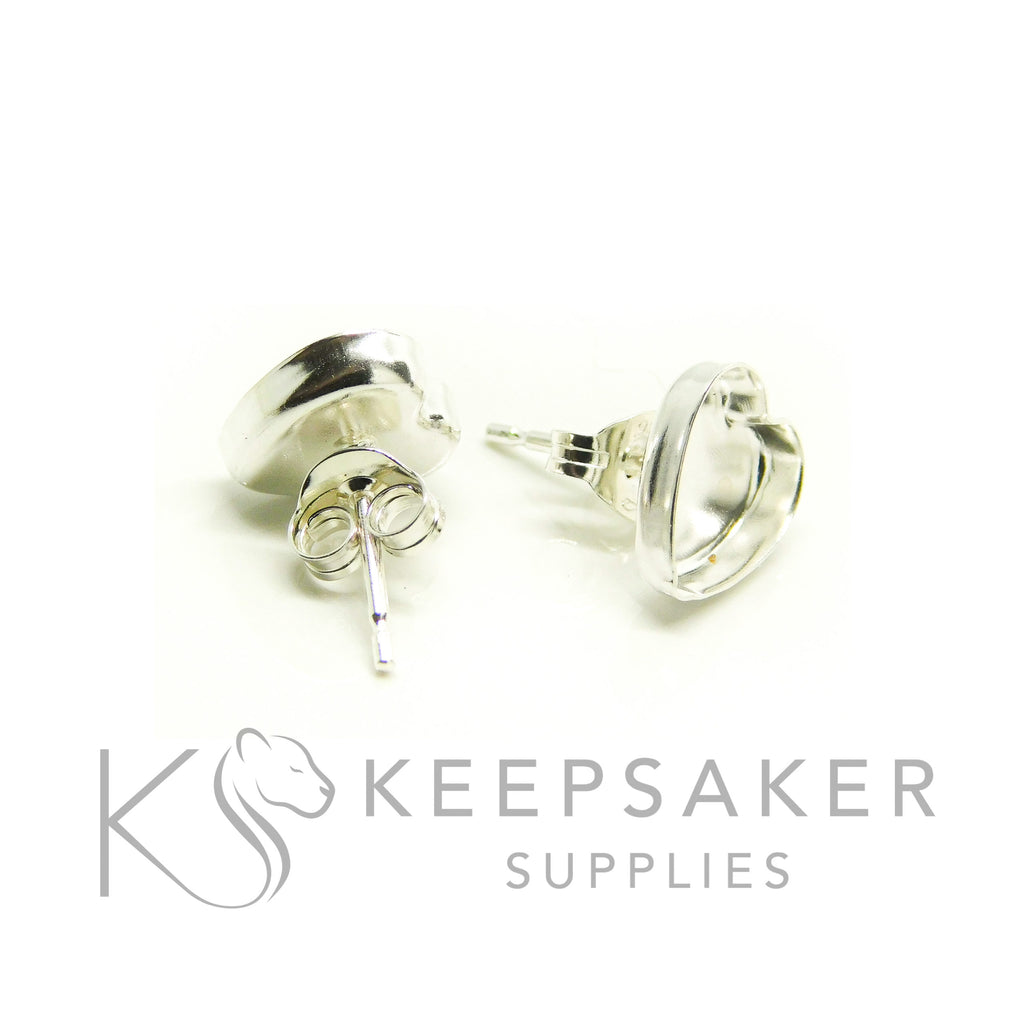 Bezel Stud Earrings
