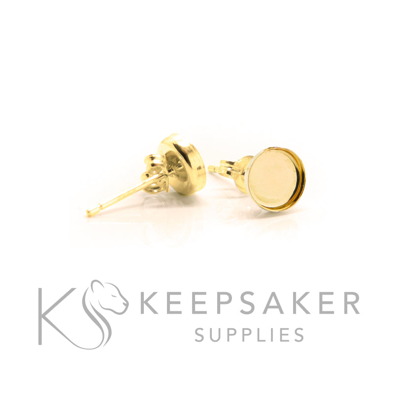 Gold Filled Bezel Stud Earrings