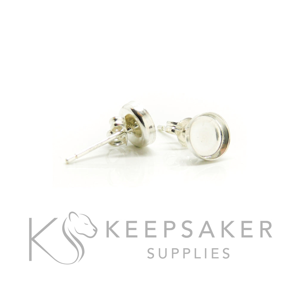 Bezel Stud Earrings