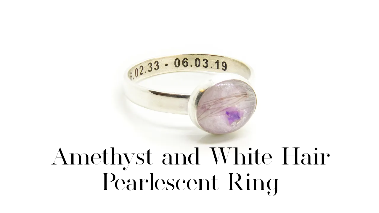 Amethyst and White Hair Ring - Making Hair Stones