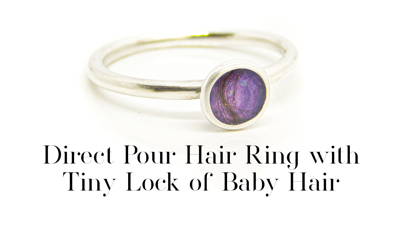 Direct Pour Hair Ring with Tiny Lock of Baby Hair ⋆ Keepsaker Supplies