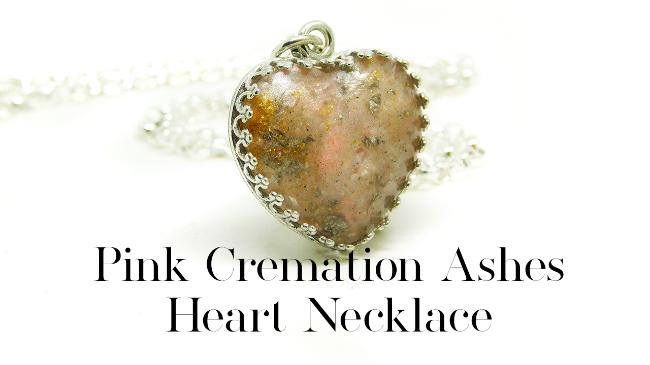 Pink Cremation Ashes Heart Necklace tutorial YouTube