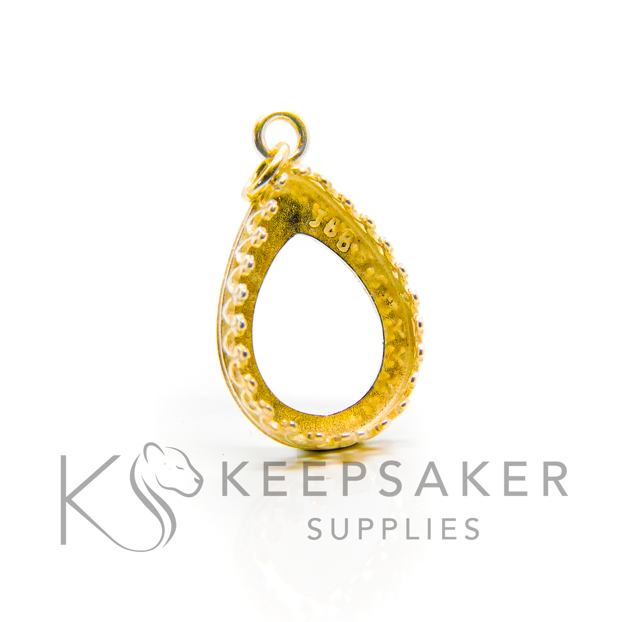 Gold Vermeil Teardrop Necklace Keepsaker Supplies Breastmilk Jewelry