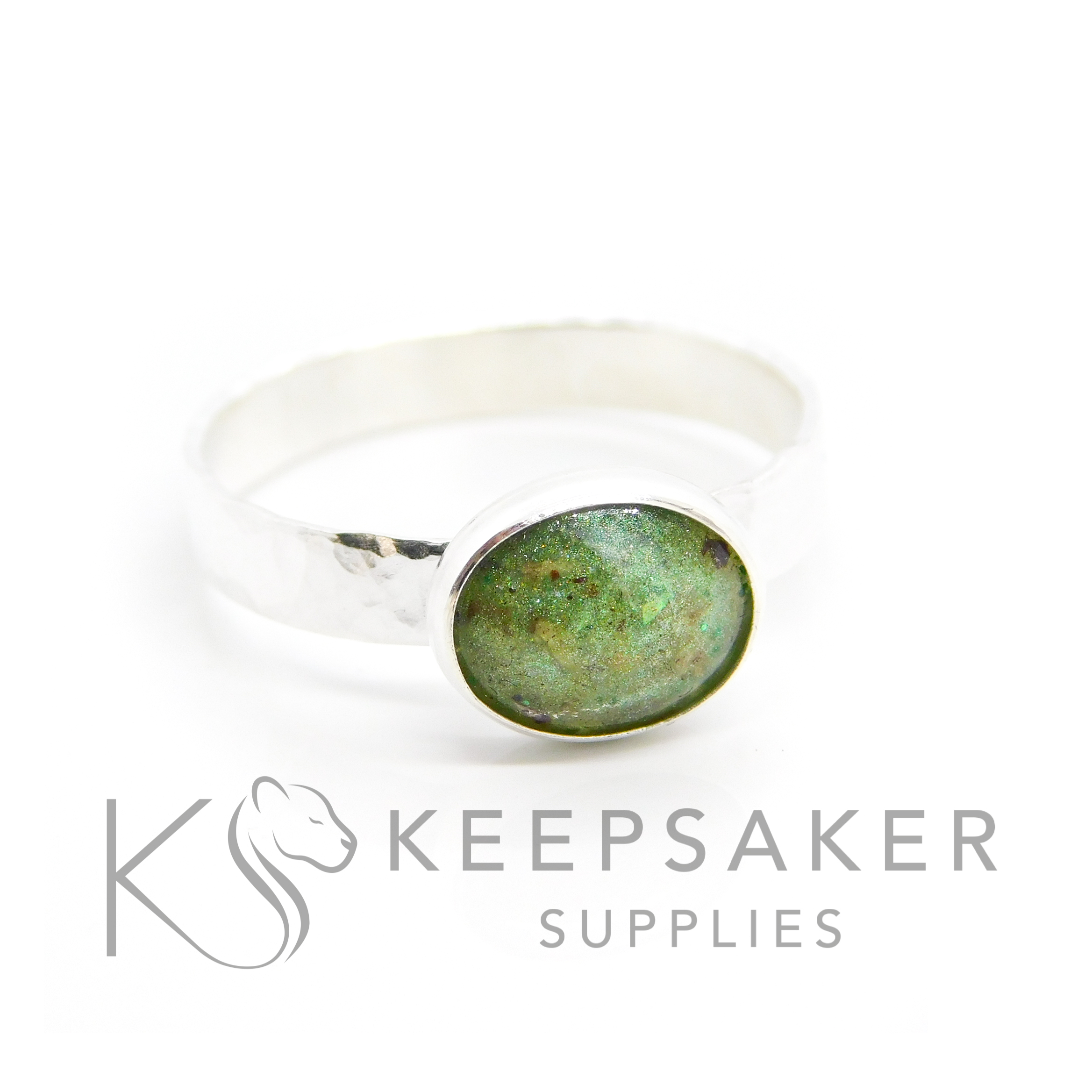 Resin Ring Jade Green Faceted Eco Resin Ring With Gold -  UK