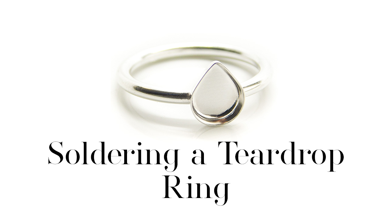 Soldering a Teardrop Ring , tutorial for making a solid silver ring with solder paste, round shank and pear shaped bezel cup. Brazing DIY 925 sterling 940 Argentium anti-tarnish silver tips