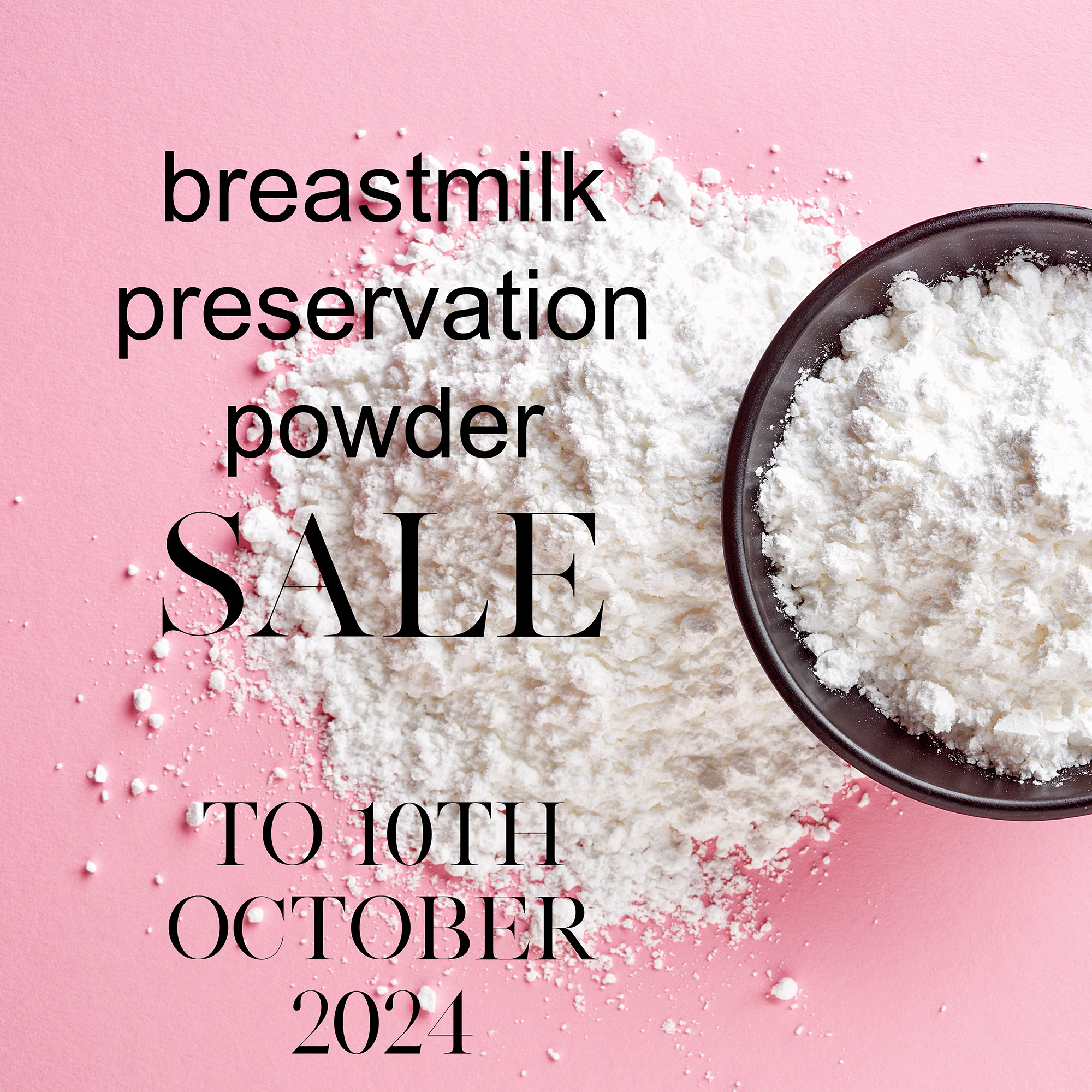 Breastmilk Preservation Powder sale - until 10th October 2024. 5ml sachets for one client's milk or DIY all the way up to ten litres (for two thousand clients). Stock up now, only on the Keepsaker Supplies website