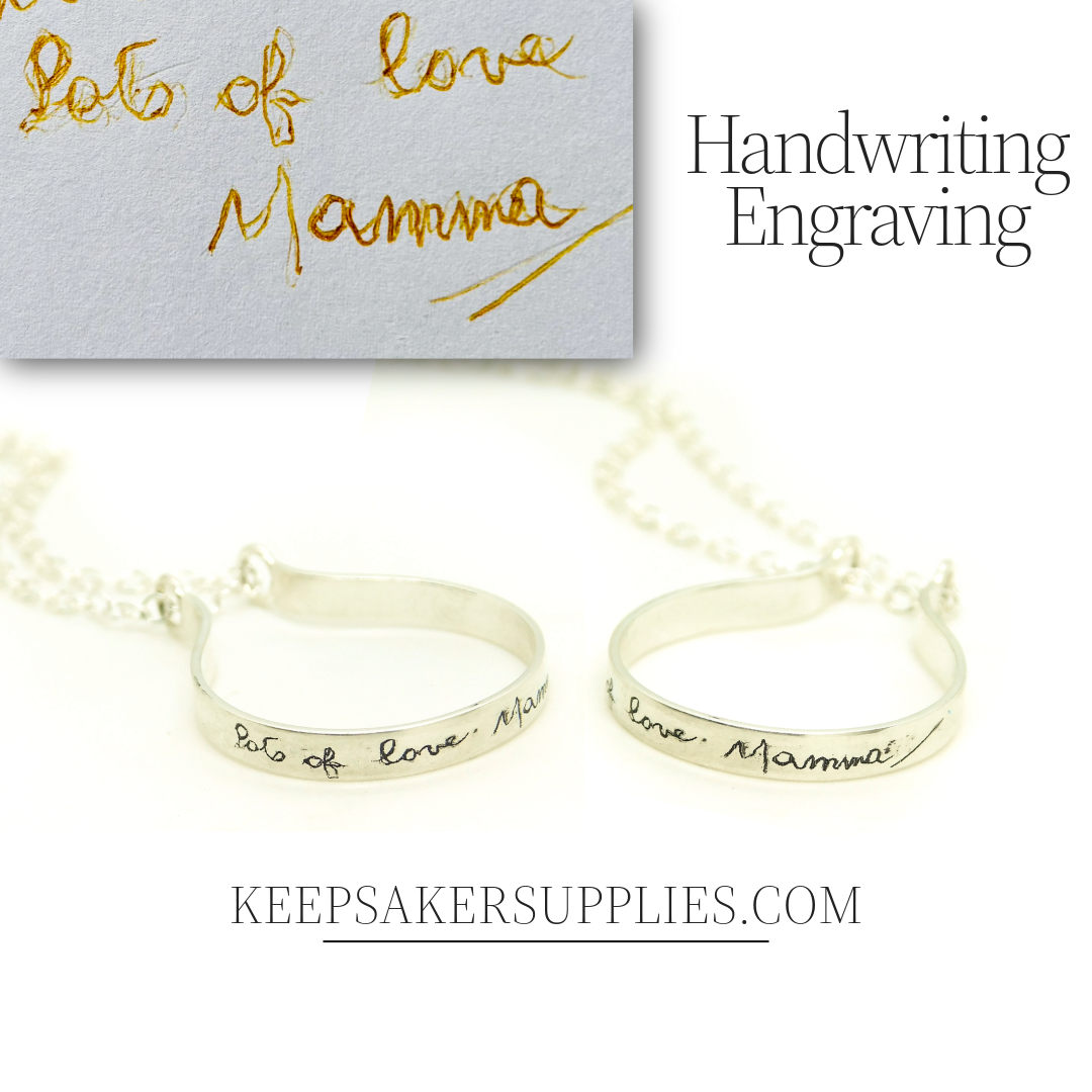 Handwriting Engraving for keepsake jewellery and wholesale, laser engraving and cutting in the UK from sentimental birthday cards